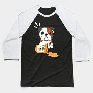 Naughty bulldog spilled a jar of honey Baseball T-Shirt